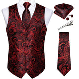 Funki Buys | Vests | Men's 5 Pcs Classic Silk Paisley Tie Vest Set