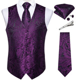 Funki Buys | Vests | Men's 5 Pcs Classic Silk Paisley Tie Vest Set
