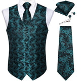 Funki Buys | Vests | Men's 5 Pcs Classic Silk Paisley Tie Vest Set