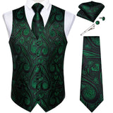 Funki Buys | Vests | Men's 5 Pcs Classic Silk Paisley Tie Vest Set