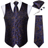 Funki Buys | Vests | Men's 5 Pcs Classic Silk Paisley Tie Vest Set