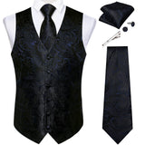 Funki Buys | Vests | Men's 5 Pcs Classic Silk Paisley Tie Vest Set