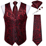 Funki Buys | Vests | Men's 5 Pcs Classic Silk Paisley Tie Vest Set