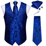 Funki Buys | Vests | Men's 5 Pcs Classic Silk Paisley Tie Vest Set