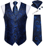Funki Buys | Vests | Men's 5 Pcs Classic Silk Paisley Tie Vest Set
