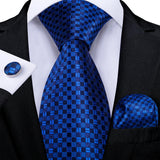 Funki Buys | Neckties | Men's Formal 3pcs Silk Teal Tie Set