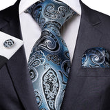 Funki Buys | Neckties | Men's Formal 3pcs Silk Teal Tie Set