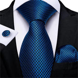 Funki Buys | Neckties | Men's Formal 3pcs Silk Teal Tie Set