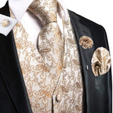 Funki Buys | Vests | Men's Formal Fashion 5 Pcs Silk Waistcoat Tie Sets