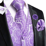 Funki Buys | Vests | Men's Formal Fashion 5 Pcs Silk Waistcoat Tie Sets
