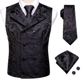 Funki Buys | Vests | Men's 4 Pcs Silk Slim Fashion Waistcoat Sets