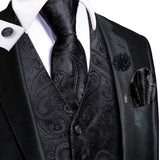 Funki Buys | Vests | Men's Luxury 5 Pcs Black Vest Tie Set