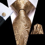 Funki Buys | Neckties | Men's Classic 3pcs Gold Tie Set