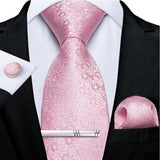 Funki Buys | Neckties | Men's Formal 3pcs Pink Tie Set