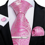 Funki Buys | Neckties | Men's Formal 3pcs Pink Tie Set