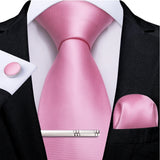 Funki Buys | Neckties | Men's Formal 3pcs Pink Tie Set