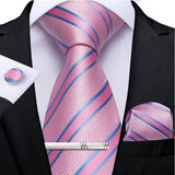 Funki Buys | Neckties | Men's Formal 3pcs Pink Tie Set