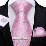 Funki Buys | Neckties | Men's Formal 3pcs Pink Tie Set