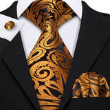 Funki Buys | Neckties | Men's Classic 3pcs Gold Tie Set