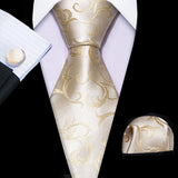 Funki Buys | Neckties | Men's Classic 3pcs Gold Tie Set