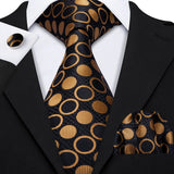 Funki Buys | Neckties | Men's Classic 3pcs Gold Tie Set