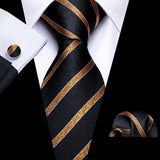 Funki Buys | Neckties | Men's Classic 3pcs Gold Tie Set