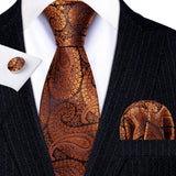 Funki Buys | Neckties | Men's Classic 3pcs Gold Tie Set