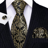 Funki Buys | Neckties | Men's Classic 3pcs Gold Tie Set