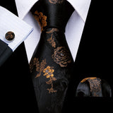 Funki Buys | Neckties | Men's Classic 3pcs Gold Tie Set