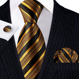 Funki Buys | Neckties | Men's Classic 3pcs Gold Tie Set