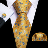 Funki Buys | Neckties | Men's Classic 3pcs Gold Tie Set