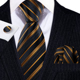 Funki Buys | Neckties | Men's Classic 3pcs Gold Tie Set
