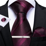 Funki Buys | Neckties | Men's Formal 4pcs Silk Red Tie Set