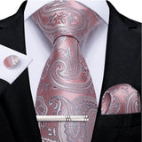 Funki Buys | Neckties | Men's Formal 3pcs Pink Tie Set