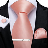 Funki Buys | Neckties | Men's Formal 3pcs Pink Tie Set