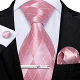 Funki Buys | Neckties | Men's Formal 3pcs Pink Tie Set