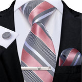 Funki Buys | Neckties | Men's Formal 3pcs Pink Tie Set