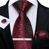 Funki Buys | Neckties | Men's Formal 4pcs Silk Red Tie Set