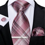 Funki Buys | Neckties | Men's Formal 3pcs Pink Tie Set