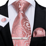 Funki Buys | Neckties | Men's Formal 3pcs Pink Tie Set