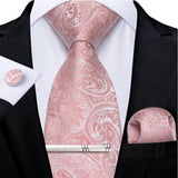 Funki Buys | Neckties | Men's Formal 3pcs Pink Tie Set