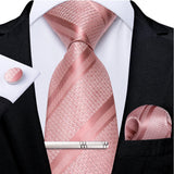 Funki Buys | Neckties | Men's Formal 3pcs Pink Tie Set