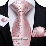 Funki Buys | Neckties | Men's Formal 3pcs Pink Tie Set
