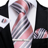 Funki Buys | Neckties | Men's Formal 3pcs Pink Tie Set