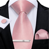 Funki Buys | Neckties | Men's Formal 3pcs Pink Tie Set
