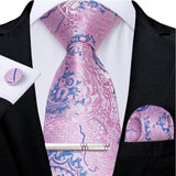 Funki Buys | Neckties | Men's Formal 3pcs Pink Tie Set