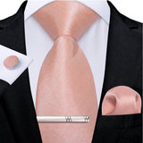 Funki Buys | Neckties | Men's Formal 3pcs Pink Tie Set