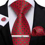 Funki Buys | Neckties | Men's Formal 4pcs Silk Red Tie Set