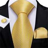 Funki Buys | Neckties | Men's Classic 3 Pcs Gold Floral Tie Set