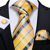 Funki Buys | Neckties | Men's Classic 3 Pcs Gold Floral Tie Set
